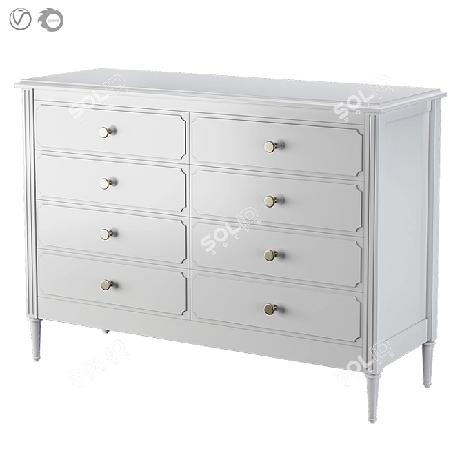 Elite Ellipse 8-drawer Chest 3D model image 2