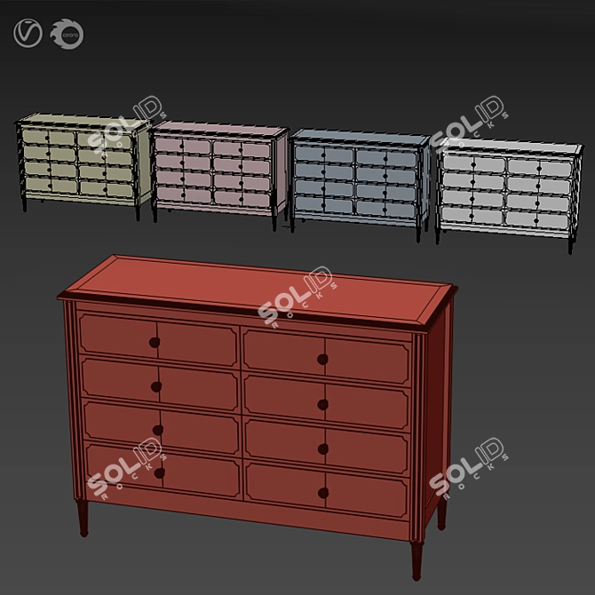 Elite Ellipse 8-drawer Chest 3D model image 7