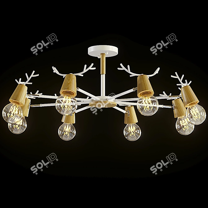 Sleek White Sven Hanging Lamp 3D model image 2