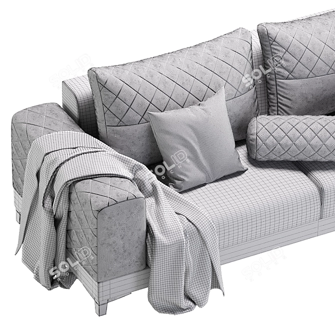 Elegante Leather Sofa 3D model image 6