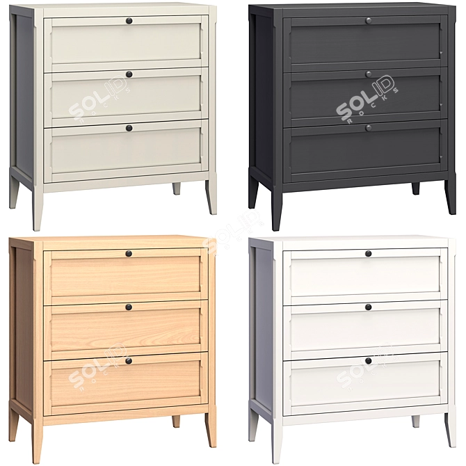 Eugénie Drawer Chest: Stylish Storage Solution 3D model image 3