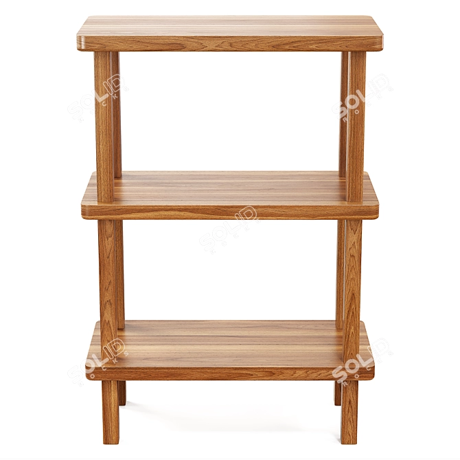 Title: Zara Home Acacia Wood Shelf 3D model image 1