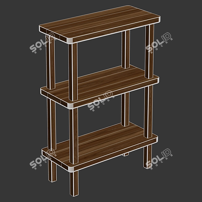 Title: Zara Home Acacia Wood Shelf 3D model image 4