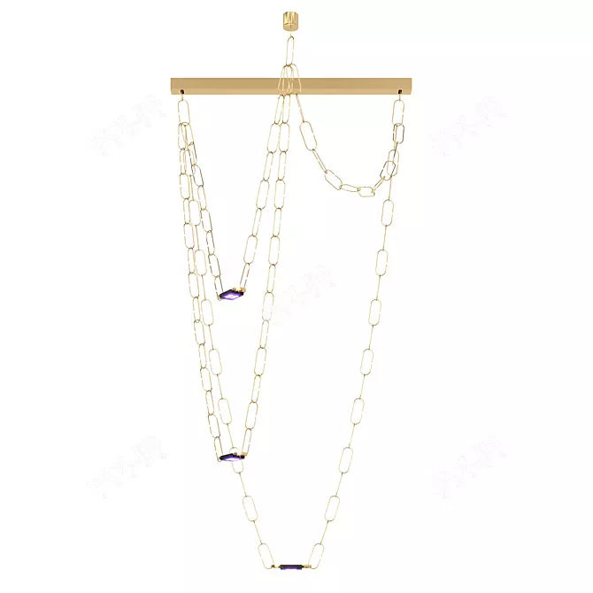 Golden Chain Pendant: Mod Minimalism 3D model image 1