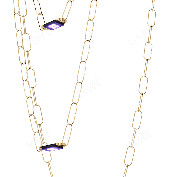 Golden Chain Pendant: Mod Minimalism 3D model image 2