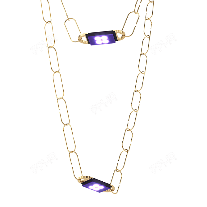 Golden Chain Pendant: Mod Minimalism 3D model image 4