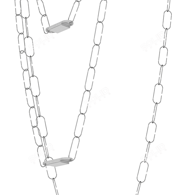 Golden Chain Pendant: Mod Minimalism 3D model image 6