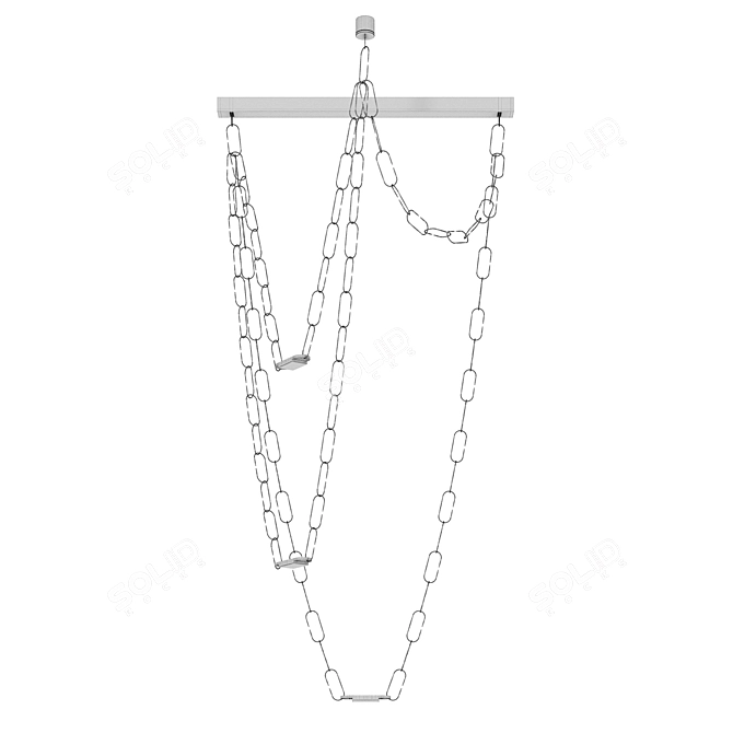 Golden Chain Pendant: Mod Minimalism 3D model image 7