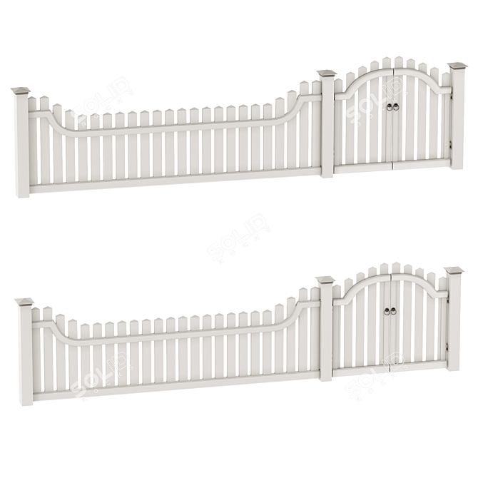 Title: Durable PVC Fence Solution 3D model image 1