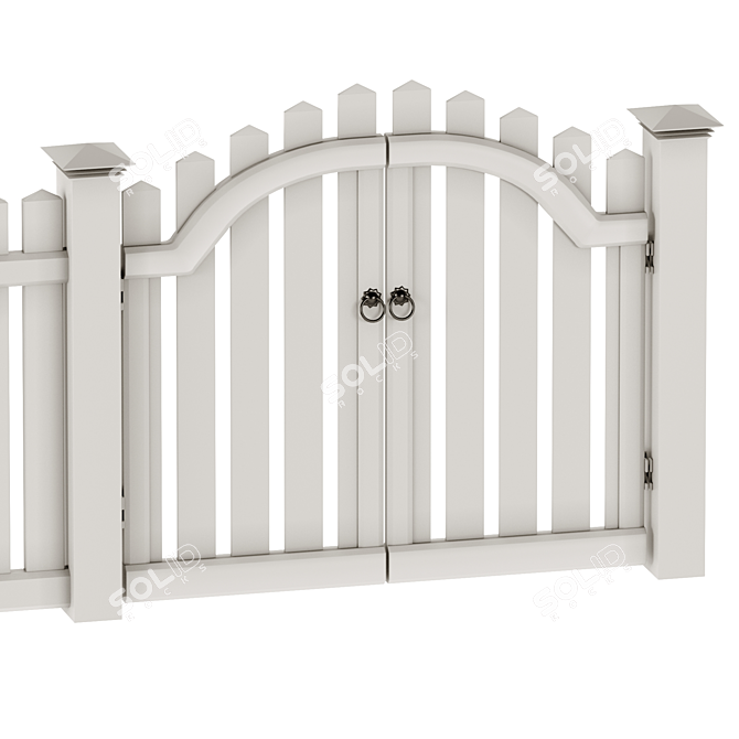 Title: Durable PVC Fence Solution 3D model image 2