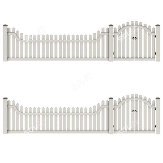 Title: Durable PVC Fence Solution 3D model image 3