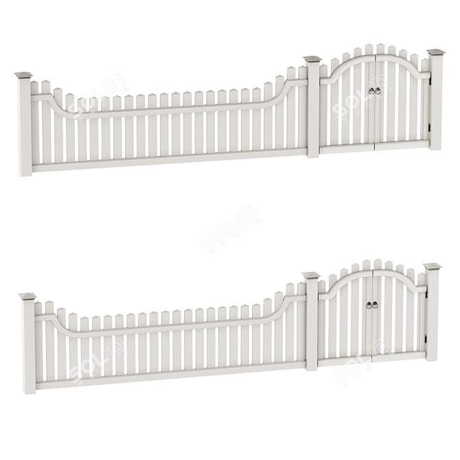 Title: Durable PVC Fence Solution 3D model image 6