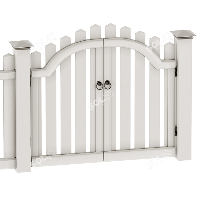 Title: Durable PVC Fence Solution 3D model image 7