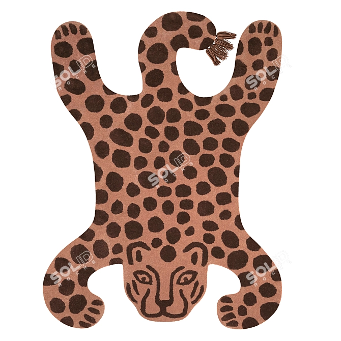 Safari Chic Leopard Rug 3D model image 1