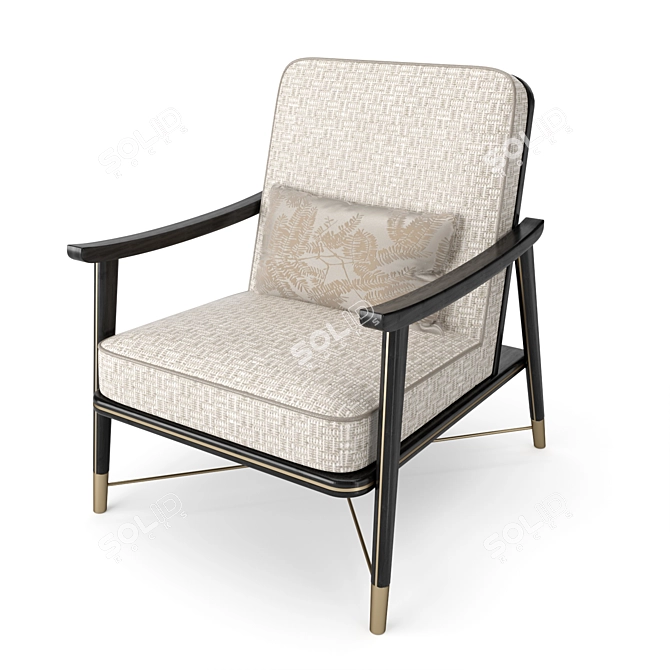 Brasilia FUP010037: Elegant Upholstered Armchair 3D model image 1