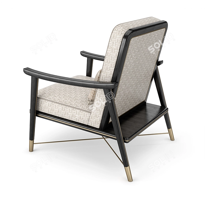 Brasilia FUP010037: Elegant Upholstered Armchair 3D model image 2