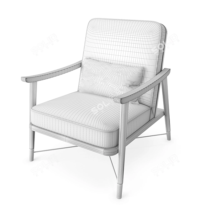 Brasilia FUP010037: Elegant Upholstered Armchair 3D model image 3