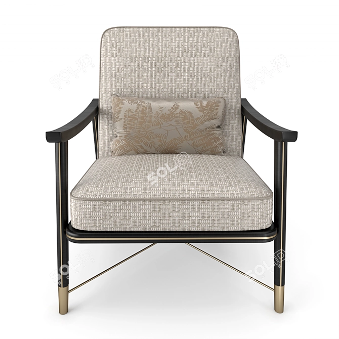 Brasilia FUP010037: Elegant Upholstered Armchair 3D model image 4