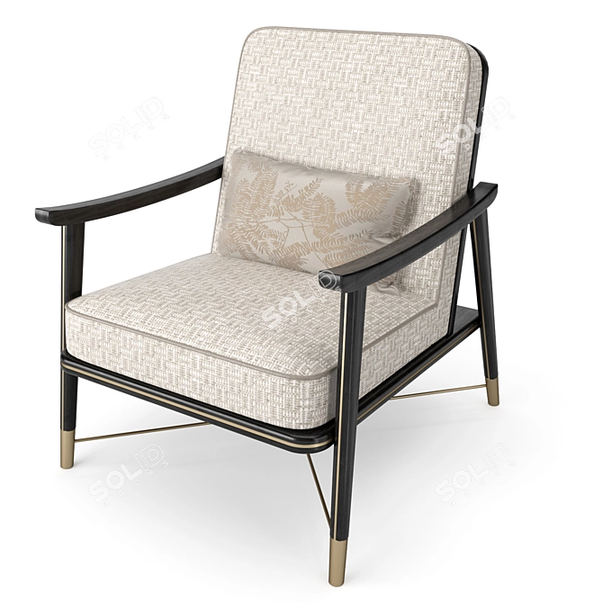 Brasilia FUP010037: Elegant Upholstered Armchair 3D model image 6