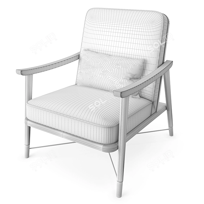 Brasilia FUP010037: Elegant Upholstered Armchair 3D model image 10