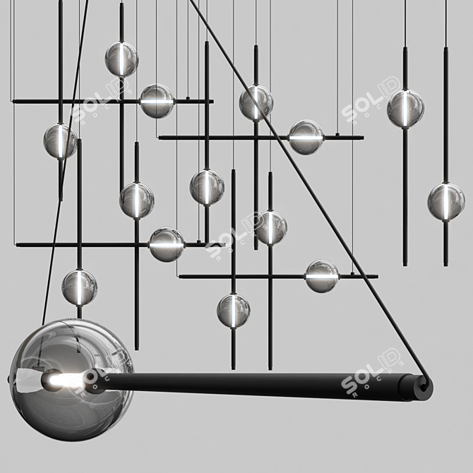 Contemporary Mikado Pendant Light 3D model image 1