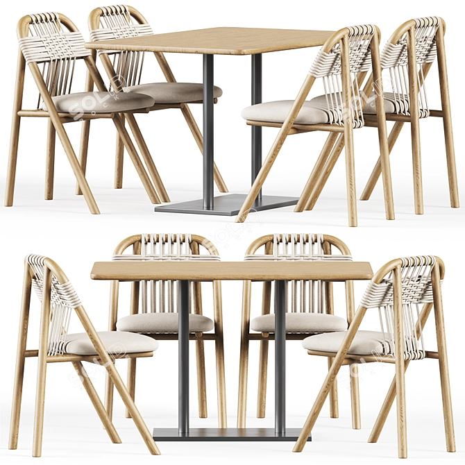 Easy Fix Table & Dining Chair Set 3D model image 1