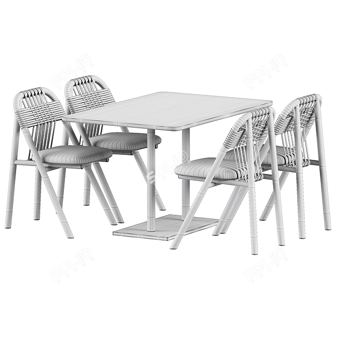 Easy Fix Table & Dining Chair Set 3D model image 6