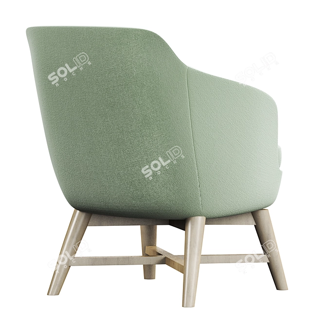 FOLHA LOUNGE Modern Armchair 3D model image 4