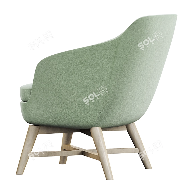 FOLHA LOUNGE Modern Armchair 3D model image 5