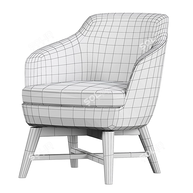 FOLHA LOUNGE Modern Armchair 3D model image 6