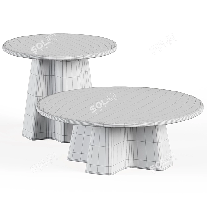  Rustic Wooden Coffee Tables 3D model image 2