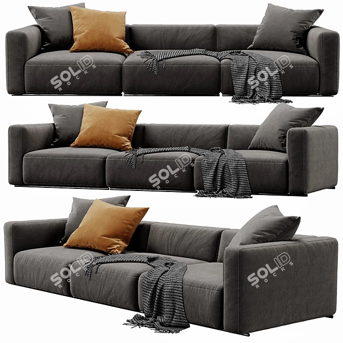 Poliform Shangai: Sleek Modern Sofa 3D model image 1