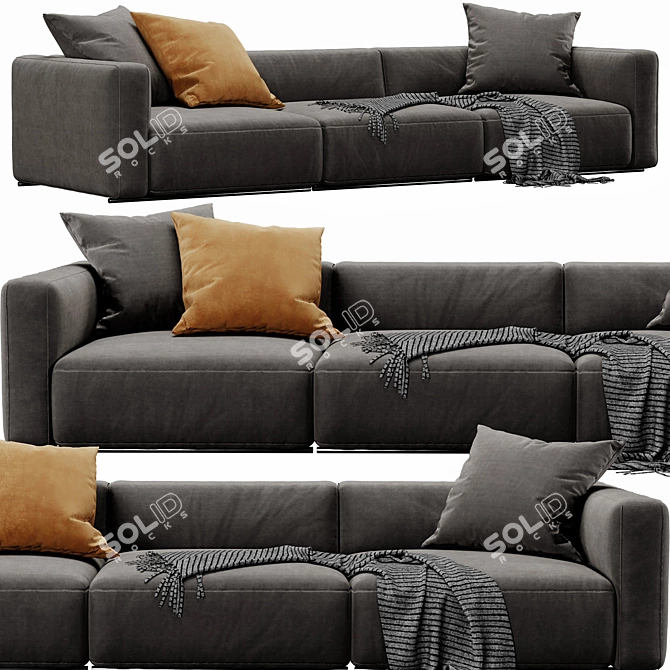 Poliform Shangai: Sleek Modern Sofa 3D model image 2