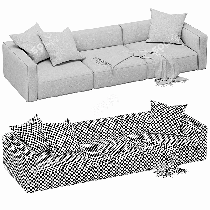 Poliform Shangai: Sleek Modern Sofa 3D model image 3