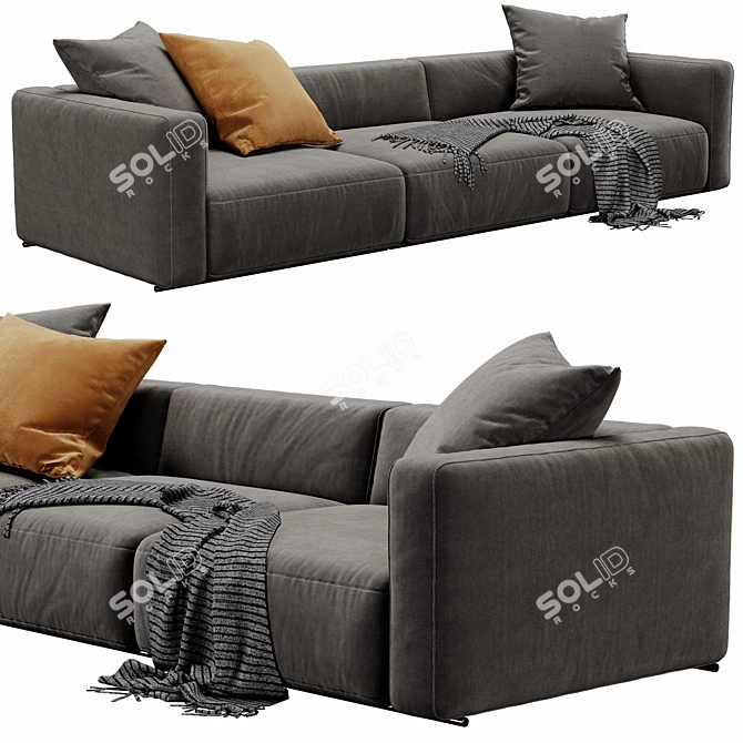 Poliform Shangai: Sleek Modern Sofa 3D model image 4