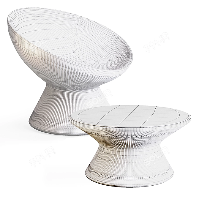 Plust Fade: Sleek and Stylish Chair Set 3D model image 3