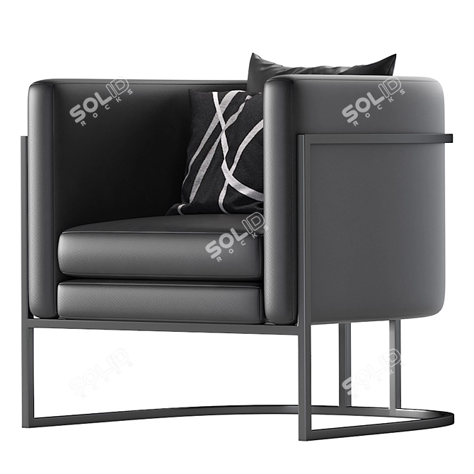 Title: Modern Loft Leather Armchair 3D model image 5