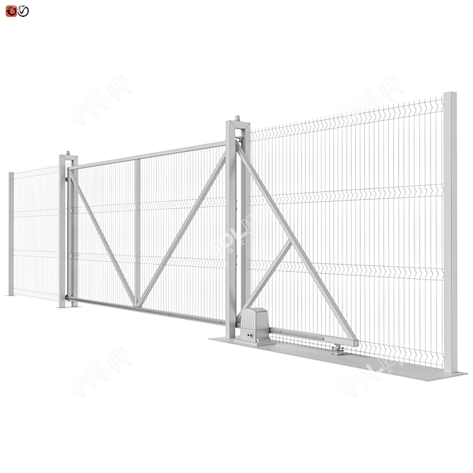 Industrial Sliding Mesh Gates - Pol-66.321 / Ver-69.459 3D model image 4