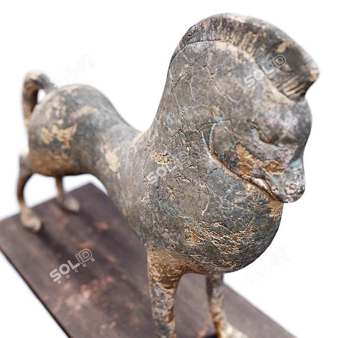Elegant Horse Statue Accent 3D model image 7
