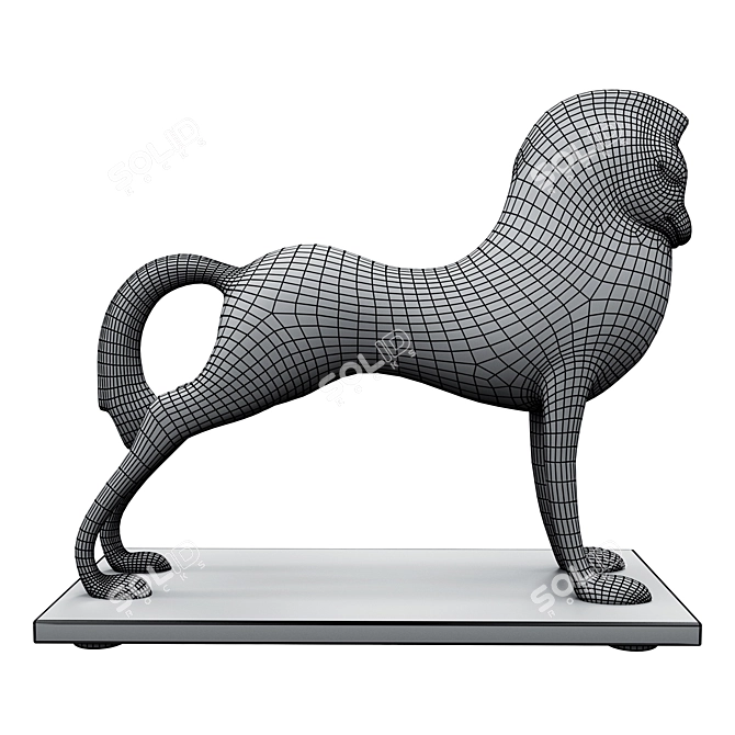 Elegant Horse Statue Accent 3D model image 8