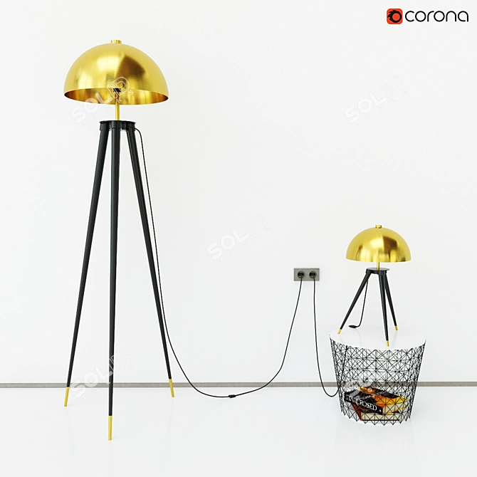 Sleek Coyote Floor Lamp 3D model image 1