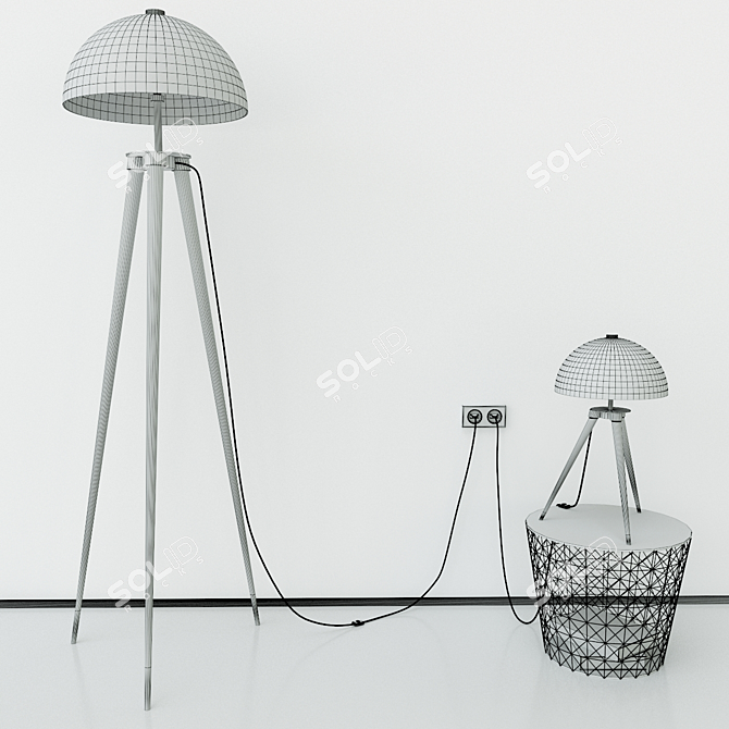 Sleek Coyote Floor Lamp 3D model image 6