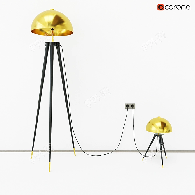 Sleek Coyote Floor Lamp 3D model image 7