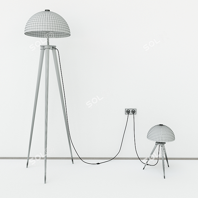 Sleek Coyote Floor Lamp 3D model image 10