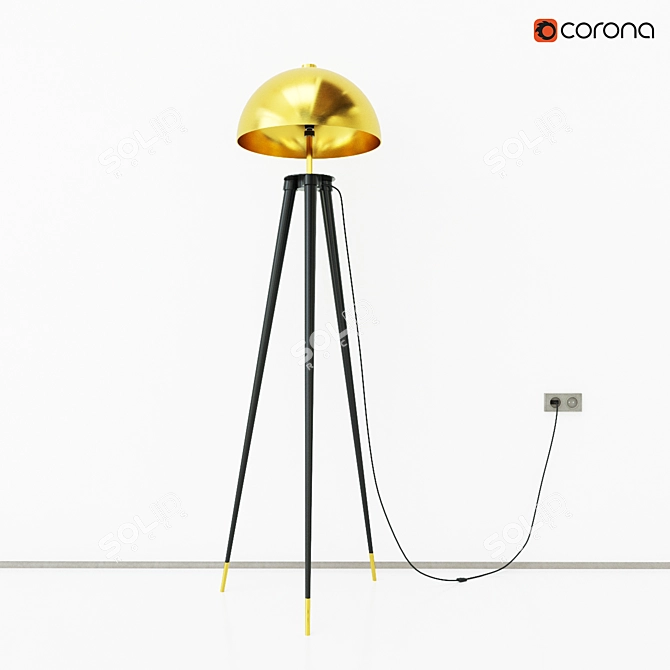 Sleek Coyote Floor Lamp 3D model image 11