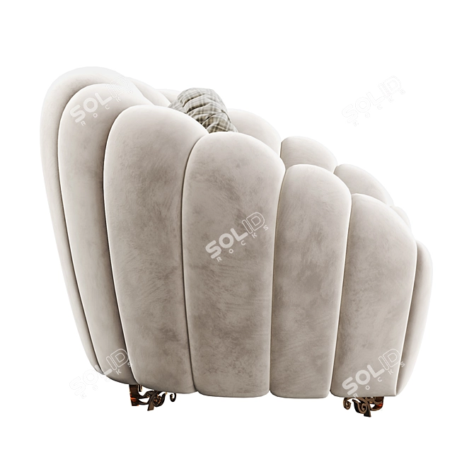 Luxury Gold Pearl Armchair 3D model image 3