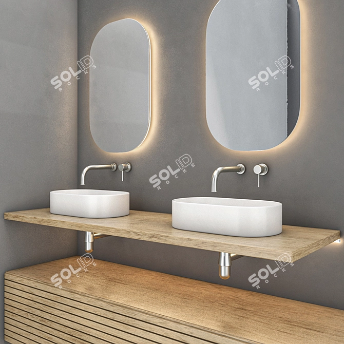 15-Piece Bathroom Set: Vray + Corona, 3ds Max 2017 3D model image 2