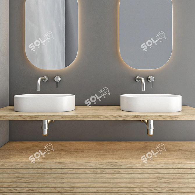 15-Piece Bathroom Set: Vray + Corona, 3ds Max 2017 3D model image 3