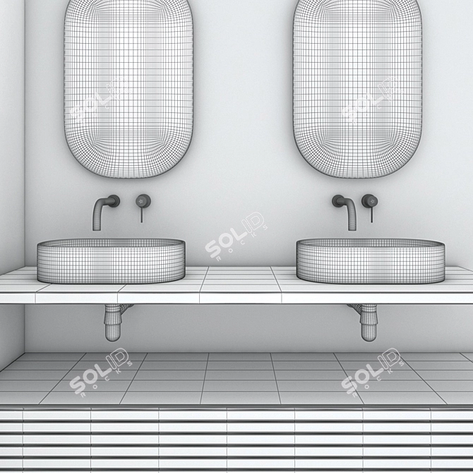 15-Piece Bathroom Set: Vray + Corona, 3ds Max 2017 3D model image 5