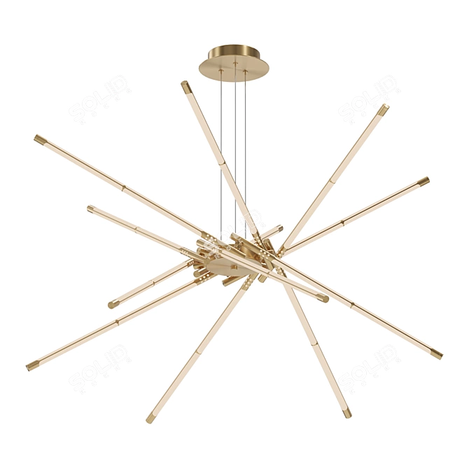Modern LED Cylinder Chandelier 3D model image 1